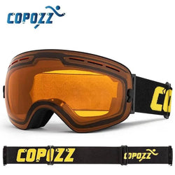 COPOZZ Brand Professional Ski Goggles Double Layers Lens Anti-fog UV400 Big Ski Glasses Skiing Snowboard Men Women Snow Goggles - Property & Safety Tradings