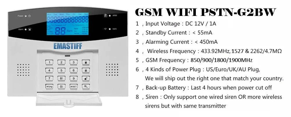 IOS Android APP Wired Wireless Home Security Tuya WIFI PSTN GSM Alarm System Intercom Remote Control Autodial Siren Sensor Kit - Property & Safety Tradings