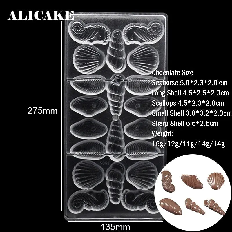 Polycarbonate Chocolate Molds for Chocolate Professional Baking Candy Bonbons Bar Acrylic Mould Confectionery Bakery Utensils - Property & Safety Tradings