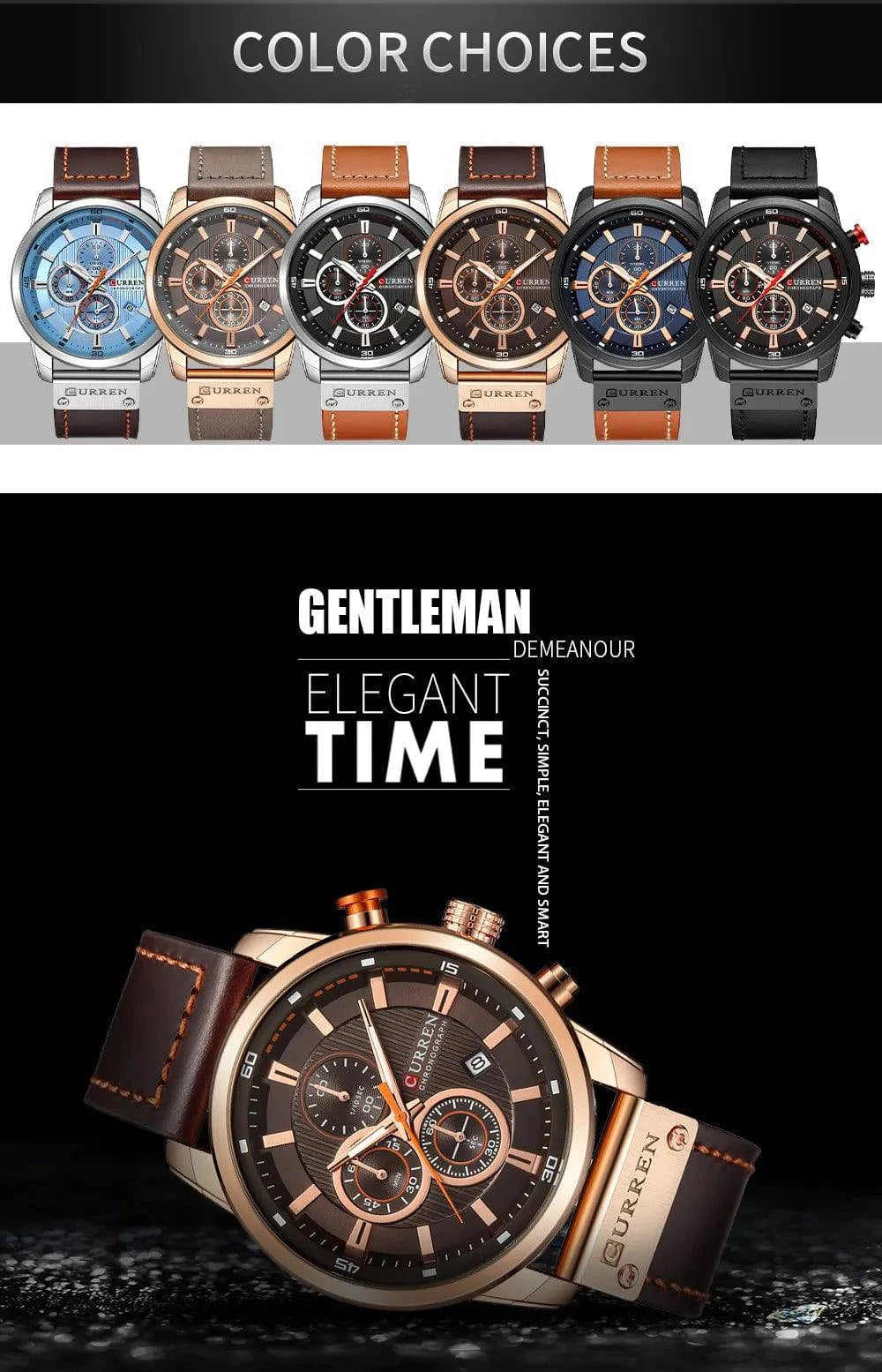 CURREN Fashion Date Quartz Men Watches Top Brand Luxury Male Clock Chronograph Sport Mens Wrist Watch Hodinky Relogio Masculino - Property & Safety Tradings