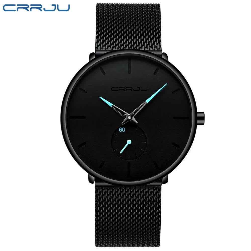 CRRJU Fashion Mens Watches Top Brand Luxury Quartz Watch Men Casual Slim Mesh Steel Waterproof Sport Watch Relogio Masculino - PST PS Tradings