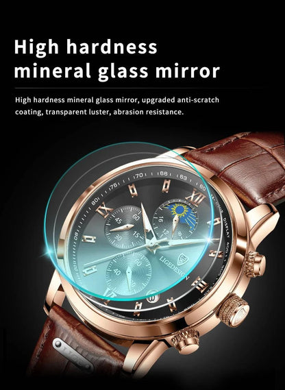 LIGE Men Watch Luxury Leather Waterproof Sport Quartz Wristwatch Chronograph Military Watch for Men Relogio Masculino Men‘s Gift - Property & Safety Tradings