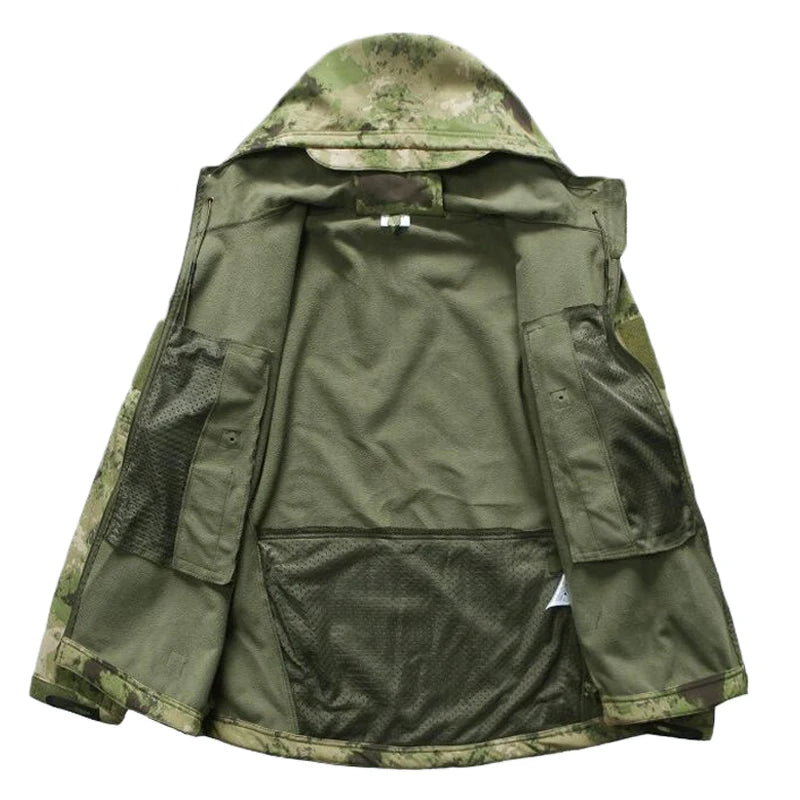 TAD Gear Tactical Softshell Camouflage Jacket Set Men Camping Windbreaker Waterproof Hiking Clothes Set Fleece Outdoors Jacket