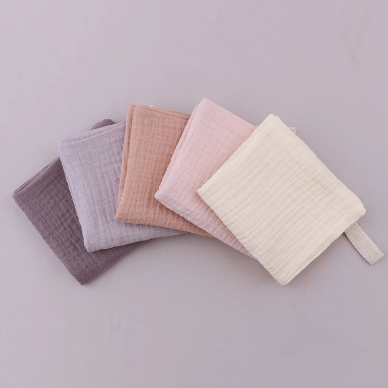 5 Pcs Towel Baby Face Cloth Baby Bath Towel Handkerchief Cotton Burp Cloth Soft Absorbent Gauze Kindergarten Washcloth - PST PS Tradings