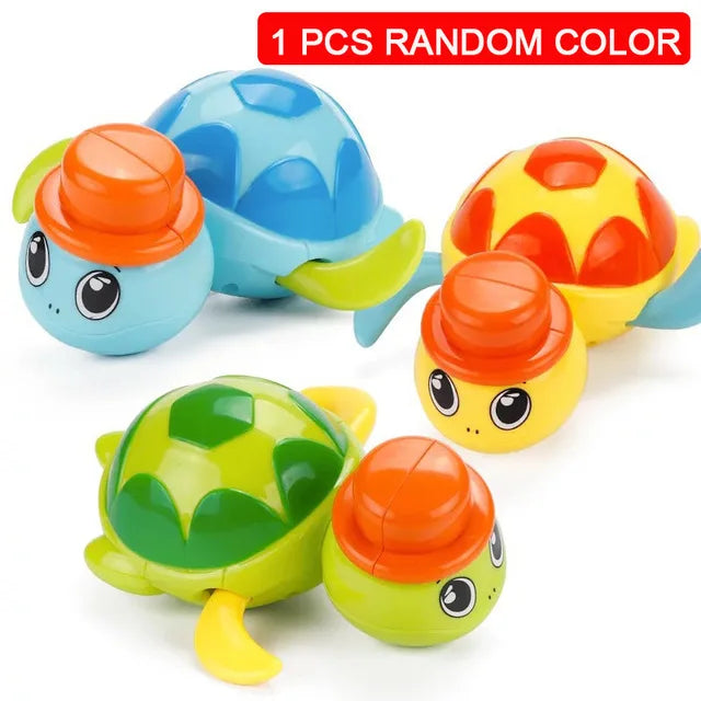 Single Sale Cute Cartoon Animal Tortoise Classic Baby Water Toy Infant Swim Turtle Wound-up Chain Clockwork Kids Beach Bath Toys