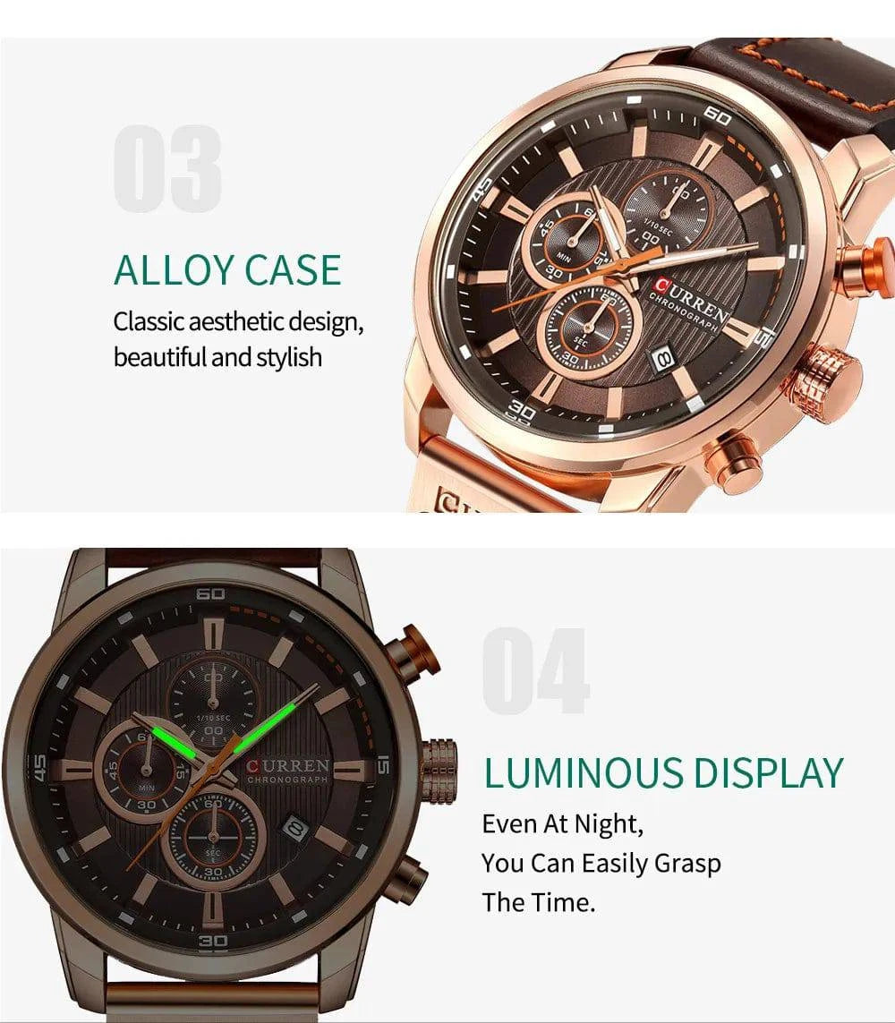 CURREN Fashion Date Quartz Men Watches Top Brand Luxury Male Clock Chronograph Sport Mens Wrist Watch Hodinky Relogio Masculino - Property & Safety Tradings