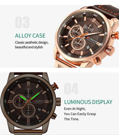 CURREN Fashion Date Quartz Men Watches Top Brand Luxury Male Clock Chronograph Sport Mens Wrist Watch Hodinky Relogio Masculino - Property & Safety Tradings