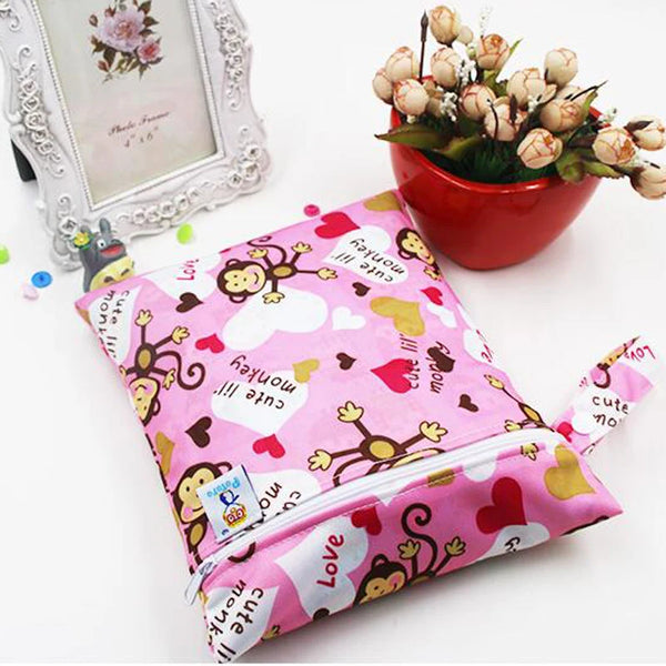 Printed Pocket Wet Bag Waterproof Reusable Nappy Bags PUL Travel Baby Nappy Mini Size Wet Dry Bags Wetbags 25x20cm Wholesale - PST PS Tradings