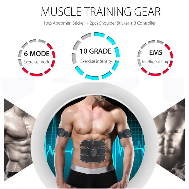 EMS Wireless Muskelstimulator Trainer Smart Fitness Bauchtraining Elektrische Gewichtsverlust Aufkleber Körper Abnehmen Massagegerät