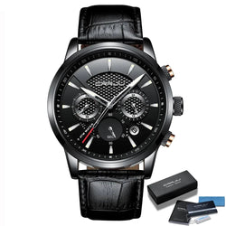 CRRJU New Fashion Sport Quartz Watches Men Luxury Business Leather Watch Waterproof Wristwatches Male Clock Relogio Masculino - Property & Safety Tradings