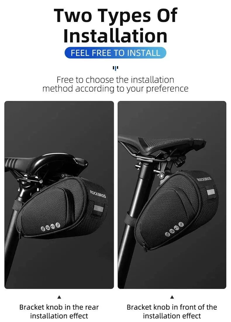 ROCKBROS Rainproof Bicycle Bag Shockproof Bike Saddle Bag For Refletive Rear Large Capatity Seatpost MTB Bike Bag Accessories - Property & Safety Tradings