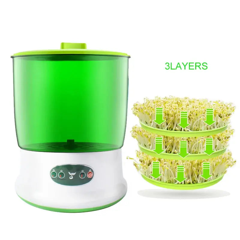 Intelligent Bean Sprouts Maker Thermostat Green Vegetable Seeds Growth Bucket Automatic Electric Sprout Buds Germinator Machine - Property & Safety Tradings