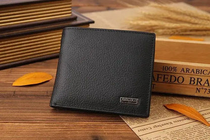 JINBAOLAI Genuine Leather Men Wallets Short Design ID Card Holder Waterproof Black Male Wallet Casual Top Quality Men Purse - PST PS Tradings