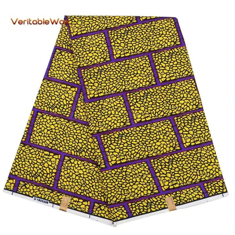 African Wax Prints Fabric New veritablewax 2022 Ankara Bazin High Quality 6 Yards African Fabric For Party Dress A-8 - Property & Safety Tradings