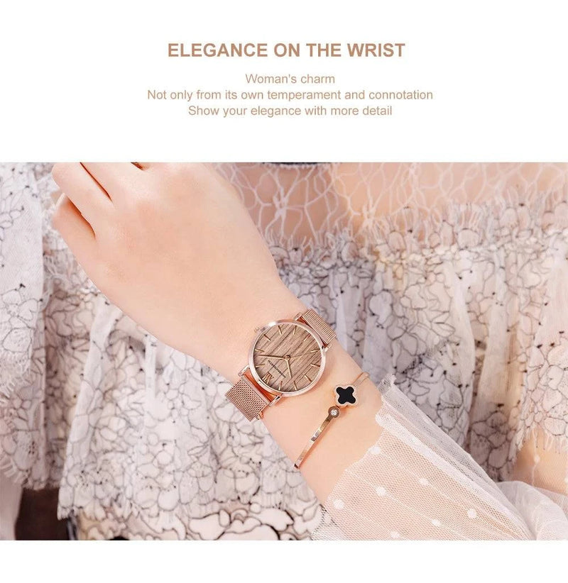 Drop Shipping A++++ Quality Stainless Steel Band Japan Quartz Movement Waterproof Women Full Rose Gold Ladies Luxury Wrist Watch - Property & Safety Tradings