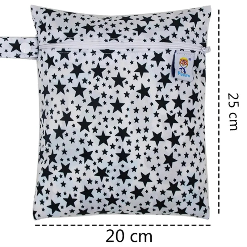 Printed Pocket Wet Bag Waterproof Reusable Nappy Bags PUL Travel Baby Nappy Mini Size Wet Dry Bags Wetbags 25x20cm Wholesale - PST PS Tradings