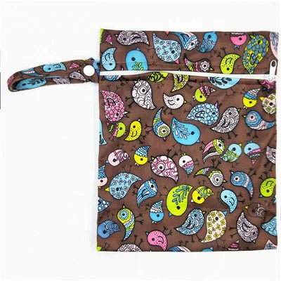 Printed Pocket Wet Bag Waterproof Reusable Nappy Bags PUL Travel Baby Nappy Mini Size Wet Dry Bags Wetbags 25x20cm Wholesale - PST PS Tradings