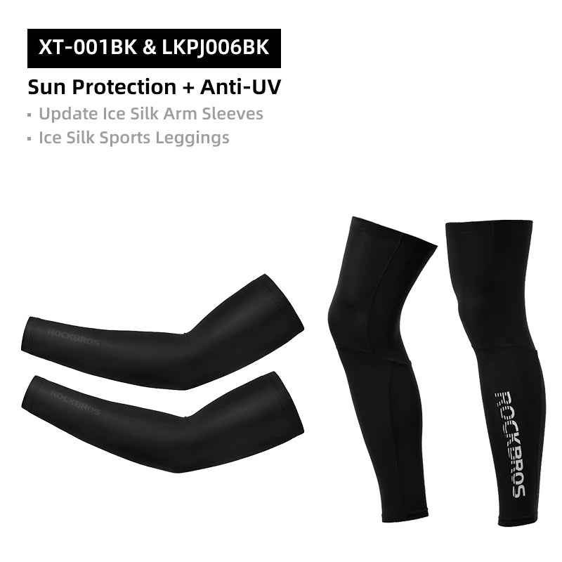 ROCKBROS Suncreen Camping Arm Sleeve Cycling Basketball Arm Warmer Sleeves UV Protect Men Sports Safety Gear Leg Warmers Cover - PST PS Tradings