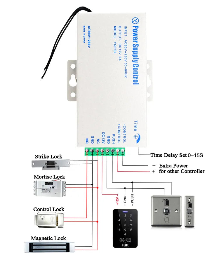 DC 12V Door Access Control system Switch Power Supply 3A 5A / AC 110~260V RFID Fingerprint Access Control System - PST PS Tradings