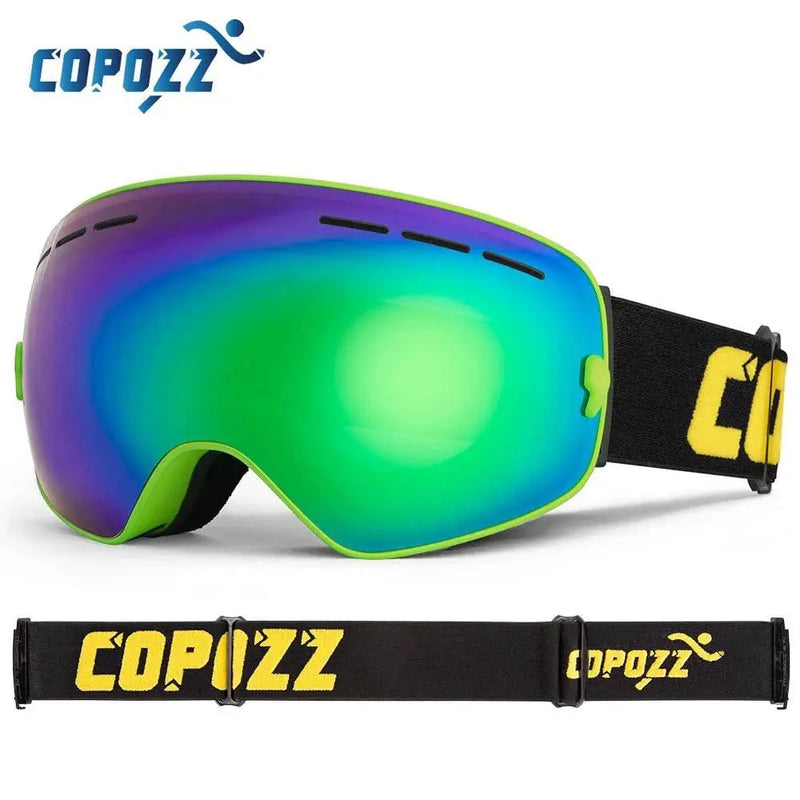 COPOZZ Brand Professional Ski Goggles Double Layers Lens Anti-fog UV400 Big Ski Glasses Skiing Snowboard Men Women Snow Goggles - Property & Safety Tradings