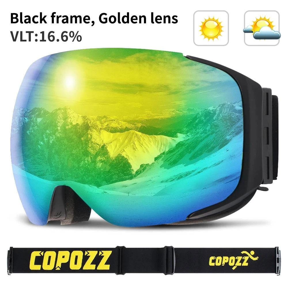 COPOZZ Magnetic Ski Goggles with Quick-Change Lens and Case Set 100% UV400 Protection Anti-fog Snowboard Goggles for Men & Women - Property & Safety Tradings