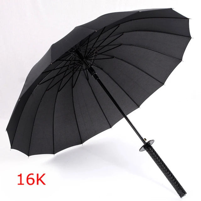 Creative Long Handle Large Windproof Samurai Sword Umbrella Japanese Ninja-like Sun Rain Straight Umbrellas Automatic Open - Property & Safety Tradings