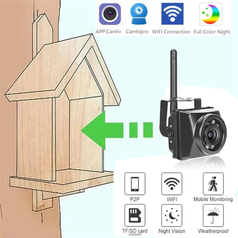 HQCAM Camhi 1920P 1080P Mini Waterproof IP66 TF card slot IR Night Vision IP Camera Wifi Outdoor Car & Vehicle Fleet & Bird Nest - Property & Safety Tradings