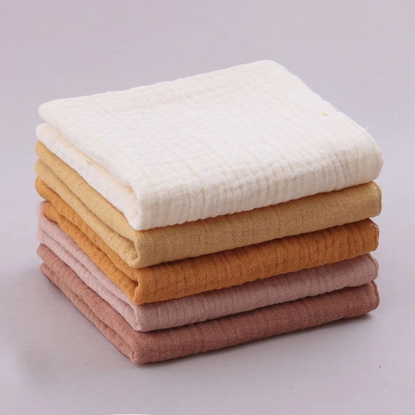 5 Pcs Towel Baby Face Cloth Baby Bath Towel Handkerchief Cotton Burp Cloth Soft Absorbent Gauze Kindergarten Washcloth - PST PS Tradings