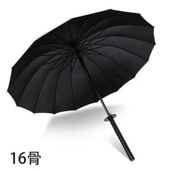 8K Creative black Japanese Long Handle Large Windproof Samurai Sword Umbrella Japan Ninja Sun Umbrella Straight Umbrella Open - Property & Safety Tradings