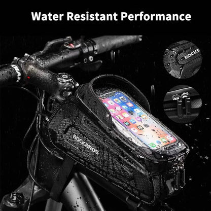 ROCKBROS Bicycle Bag Waterproof Touch Screen Cycling Bag Top Front Tube Frame MTB Road Bike Bag 6.5 Phone Case Bike Accessories - Property & Safety Tradings