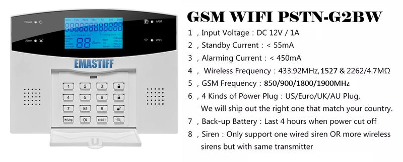 complete security accessories for the home family security GSM WIFI PSTN alarm system NEW Wireless Siren Fire Smoke Gas sensor - PST PS Tradings