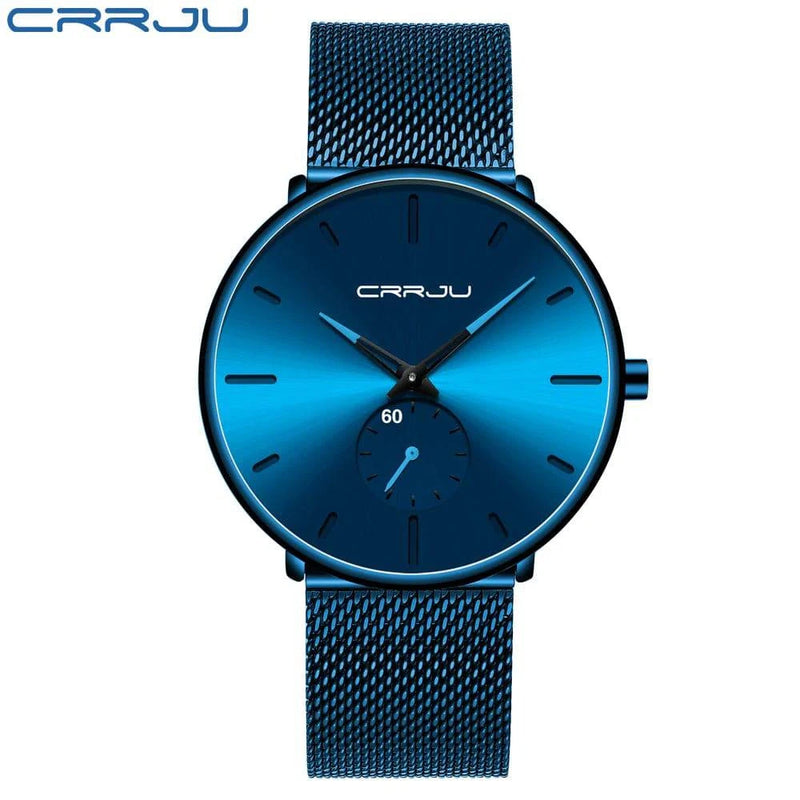 CRRJU Fashion Mens Watches Top Brand Luxury Quartz Watch Men Casual Slim Mesh Steel Waterproof Sport Watch Relogio Masculino - Property & Safety Tradings