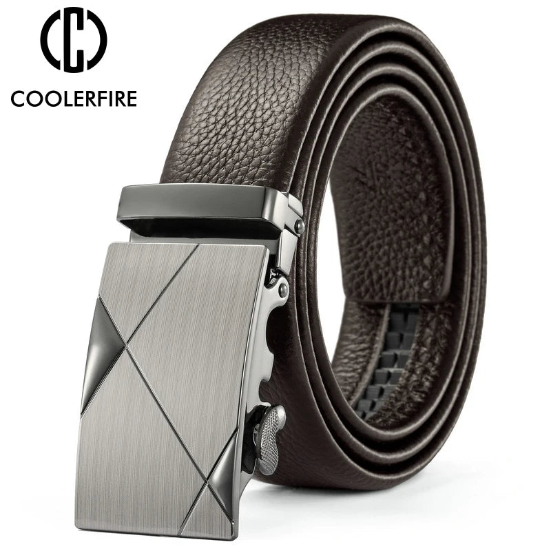 Männer Gürtel Metall Luxus Marke Automatische Schnalle Leder Hohe Qualität Gürtel für Männer Business Arbeit Casual Strap ZDP001A