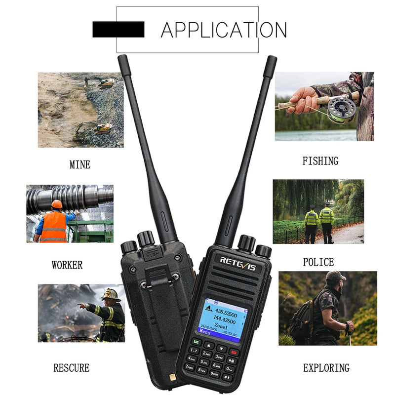 Retevis RT3S Walkie Talkie DMR Радио UHF VHF Цифровая любительская радиостанция 5 Вт Дальнего действия Любительские радиостанции Рации Профессиональный GPS