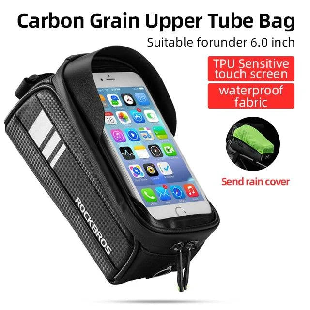 ROCKBROS Bike Bag Front Phone Bicycle Bag For Bicycle Tube Waterproof Touch Screen Saddle Package For 6.5Inch Bike Accessories - Property & Safety Tradings