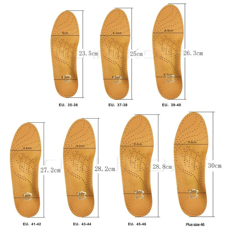 KOTLIKOFF High Quality Leather Orthotics Insole For Flat Foot Arch Support 25mm Orthopedic Silicone Insoles For Men And Women - Property & Safety Tradings