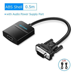 Vention Active VGA to HDMI Adapter with 3.5mm AUX Audio Jack HDMI Female to VGA Male Converter for TV Stick PC Projector Laptop - Property & Safety Tradings