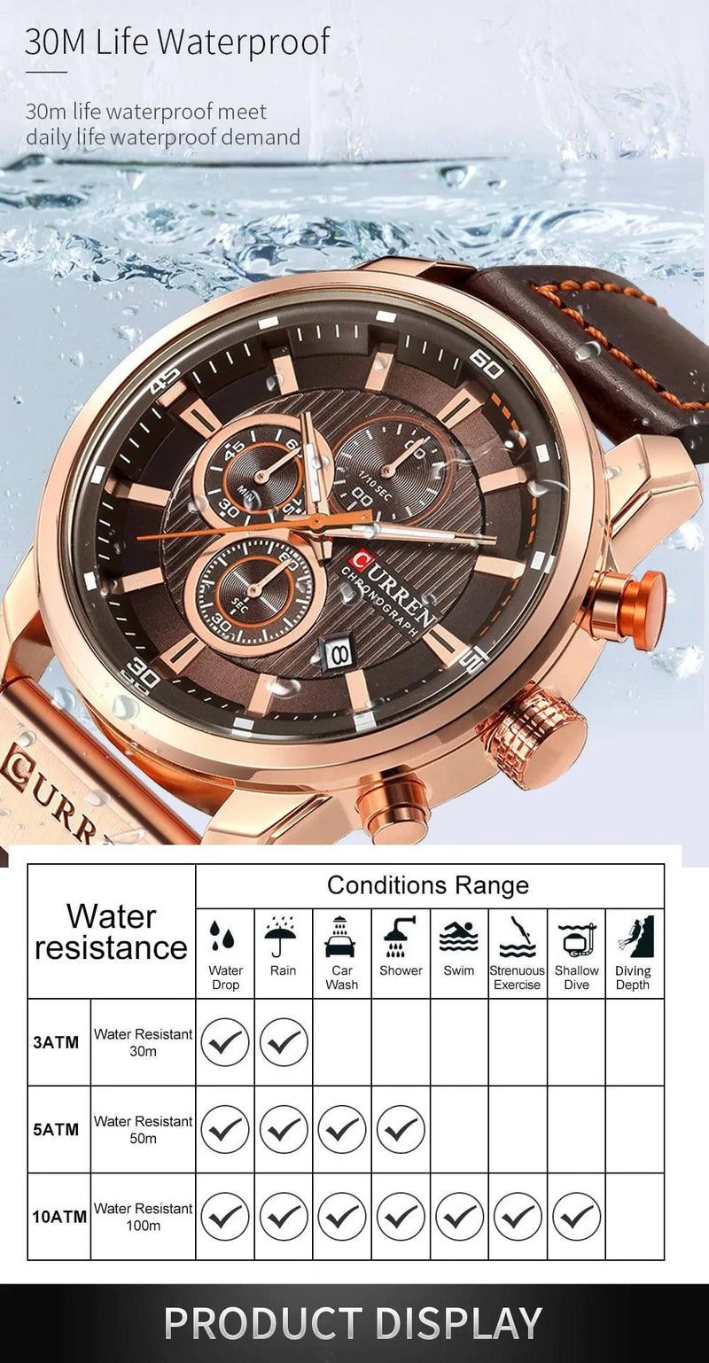 CURREN Fashion Date Quartz Men Watches Top Brand Luxury Male Clock Chronograph Sport Mens Wrist Watch Hodinky Relogio Masculino - Property & Safety Tradings