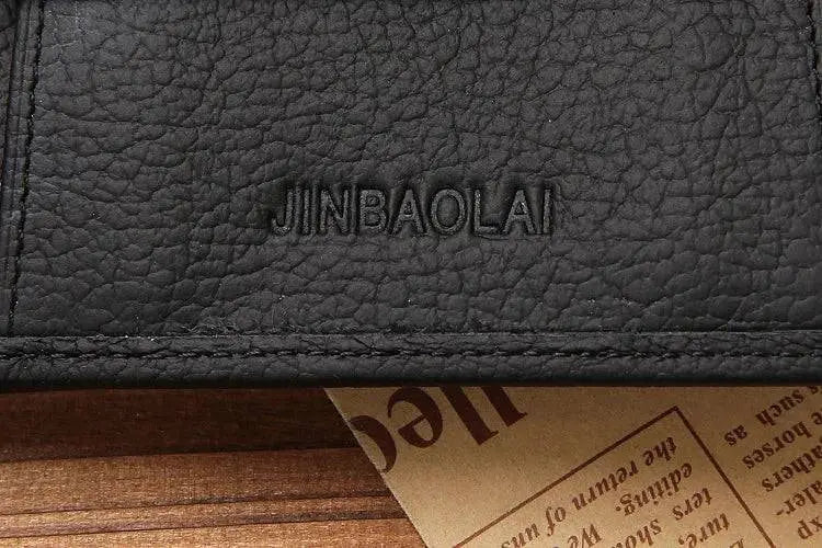 JINBAOLAI Genuine Leather Men Wallets Short Design ID Card Holder Waterproof Black Male Wallet Casual Top Quality Men Purse - PST PS Tradings