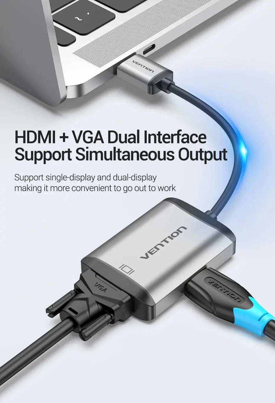 Vention HDMI to VGA adapter Digital to Analog Video Audio Converter Cable 1080p for Xbox 360 PS3 PS4 PC Laptop TV Box Projector - Property & Safety Tradings