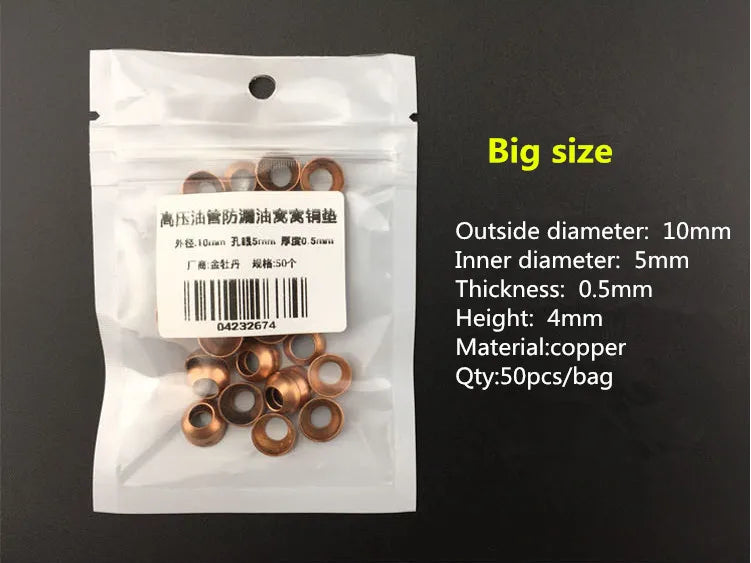 50 pcs high pressure pipe nest copper pad cone gasket for high pressure oil tube anti oil leaking gasket - PST PS Tradings