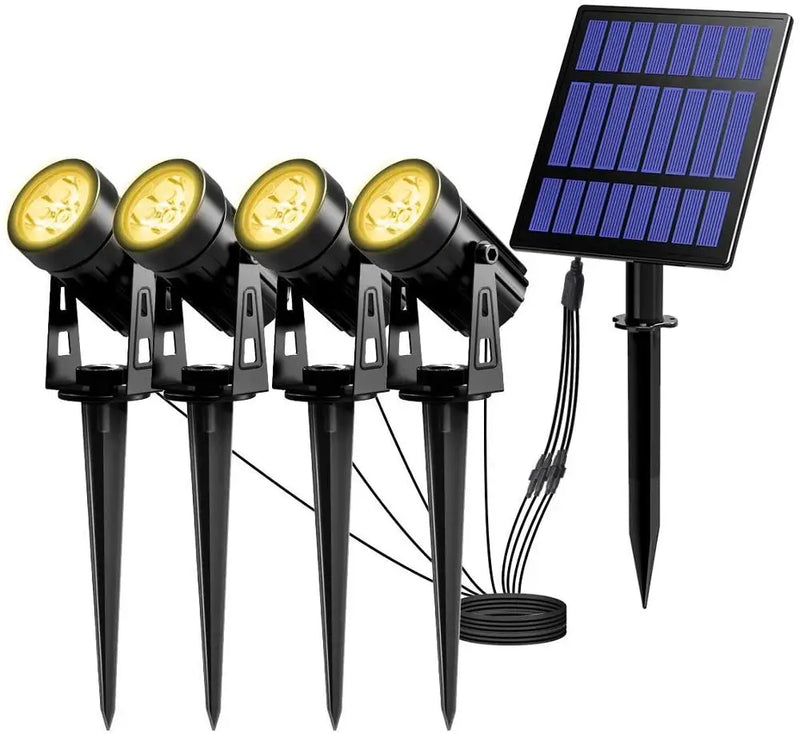 Solarbetriebener Strahler, IP65, Solar-LED-Licht, für den Außenbereich, Landschaft, Hof, Garten, Baum, separat Lampe, Aluminium, rostfrei, Solarlampe