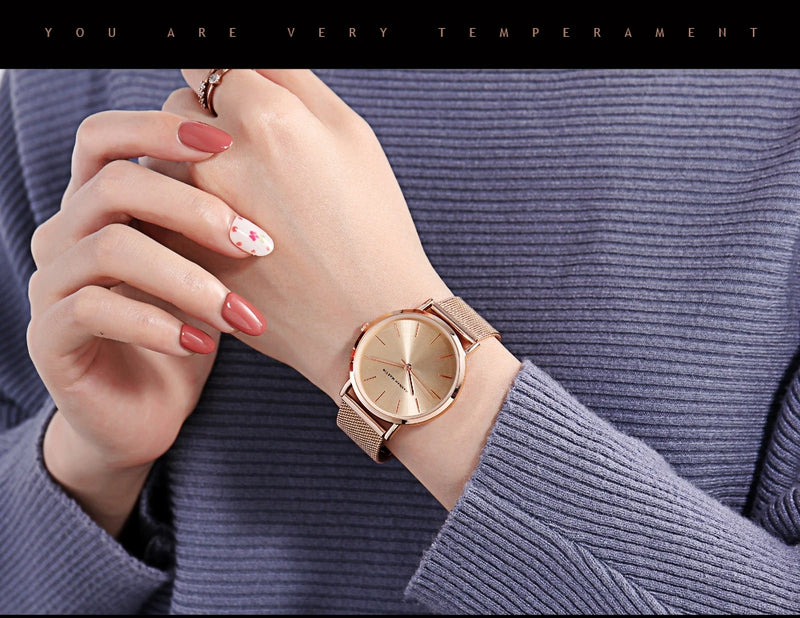 Drop Shipping A++++ Quality Stainless Steel Band Japan Quartz Movement Waterproof Women Full Rose Gold Ladies Luxury Wrist Watch - Property & Safety Tradings