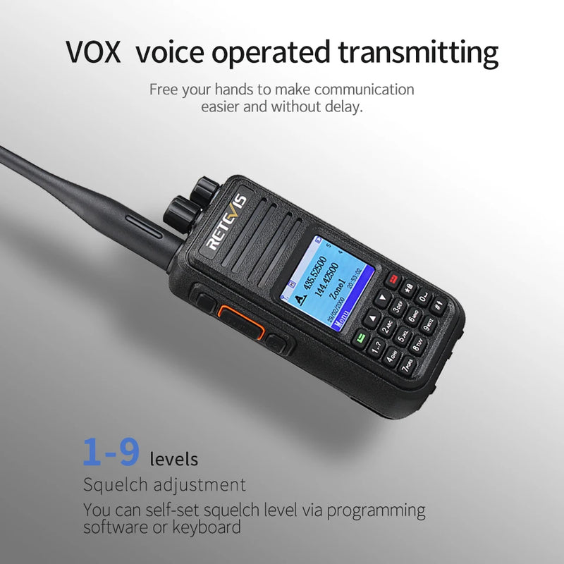 Retevis RT3S Walkie Talkie DMR Радио UHF VHF Цифровая любительская радиостанция 5 Вт Дальнего действия Любительские радиостанции Рации Профессиональный GPS