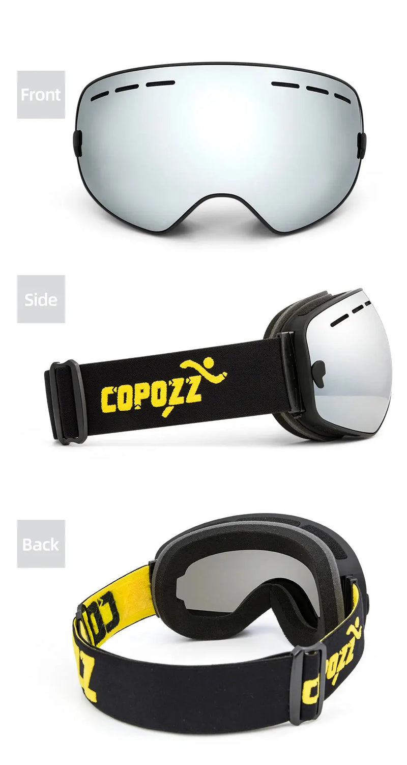 COPOZZ Brand Professional Ski Goggles Double Layers Lens Anti-fog UV400 Big Ski Glasses Skiing Snowboard Men Women Snow Goggles - Property & Safety Tradings