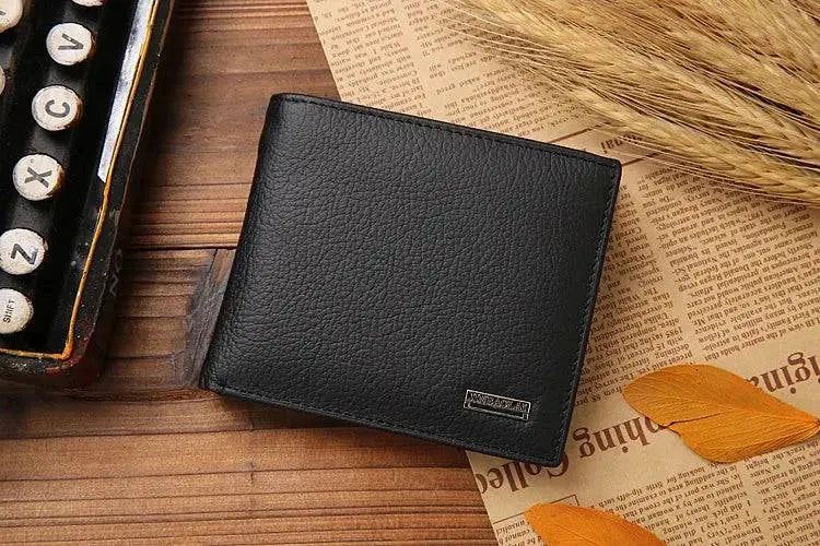 JINBAOLAI Genuine Leather Men Wallets Short Design ID Card Holder Waterproof Black Male Wallet Casual Top Quality Men Purse - PST PS Tradings