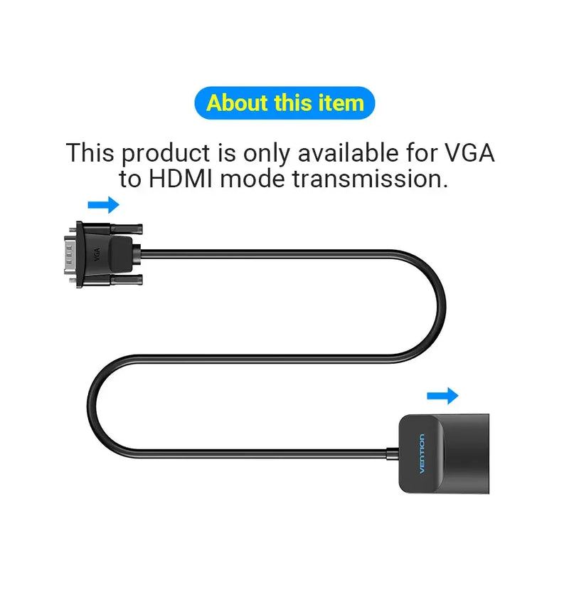 Vention VGA to HDMI Adapter 1080P VGA Male to HDMI Female Converter Cable With Audio USB Power for PS4/3 HDTV VGA HDMI Converter - Property & Safety Tradings