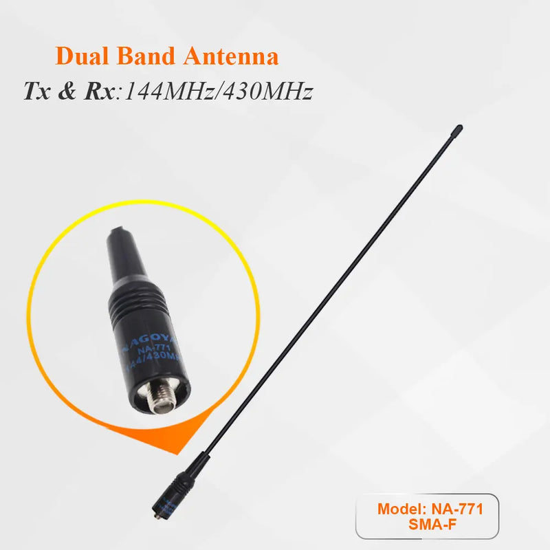 2PCS NAGOYA NA-771 SMA Female SMA-F Dual Wide Band Flexible Antenna VHF/UHF 144/430MHz Two Way Radio  BAOFENG UV-5R BF-888S