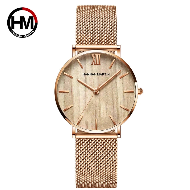 Drop Shipping A++++ Quality Stainless Steel Band Japan Quartz Movement Waterproof Women Full Rose Gold Ladies Luxury Wrist Watch - Property & Safety Tradings