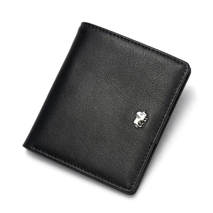 BISON DENIM Fashion Purse Men's Genuine Leather Wallet RFID Blocking Mini Wallet Male Card Holder Small Zipper Coin Purse W9317 - PST PS Tradings